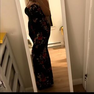 Black Jumpsuit with Flowers